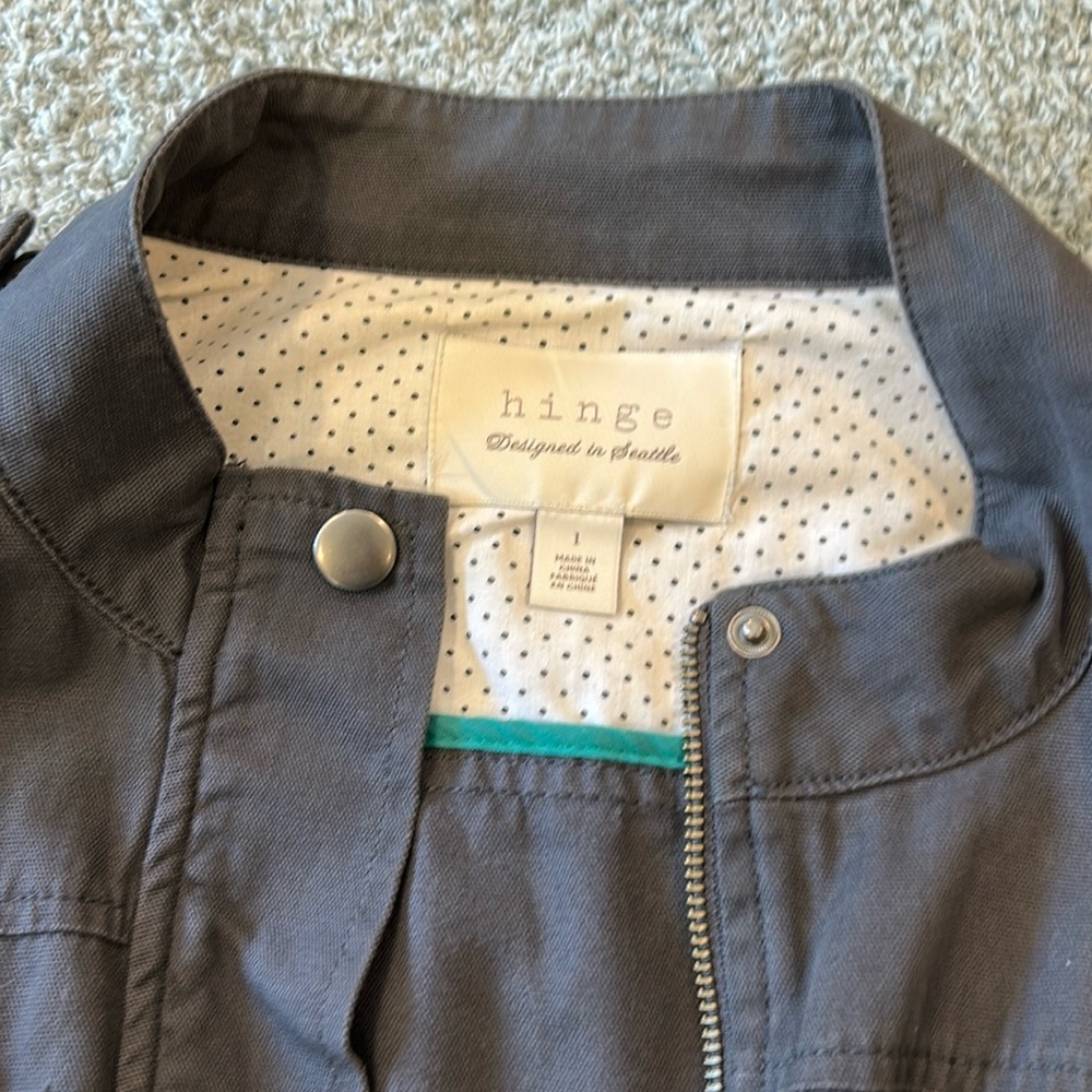 Hinge Cotton Canvas Military Jacket in Slate Grey Blue Size Large - Picture 4 of 6